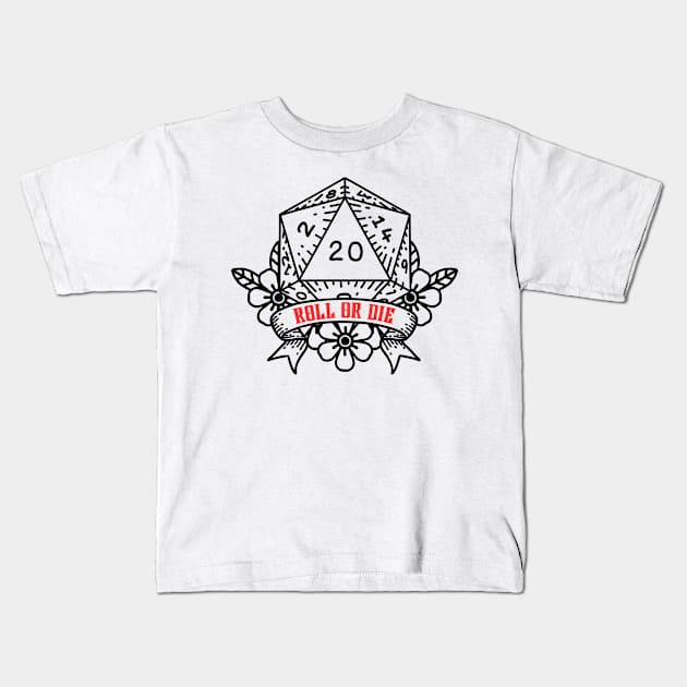 Roll or Die Logo Kids T-Shirt by Roll or Die